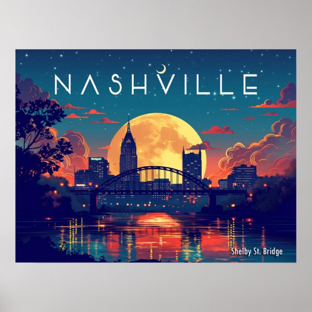 Poster Ponte da Rua Shelby de Nashville (Frente)