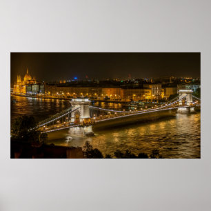 Poster Ponte de Cadeia Széchenyi em Budapeste, Hungria