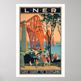Poster Ponte de Forth Costa Leste da Escócia Viagem Vinta
