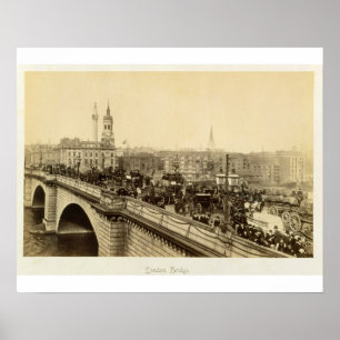 Pôster Ponte de Londres, c.1880 (foto do sepia)