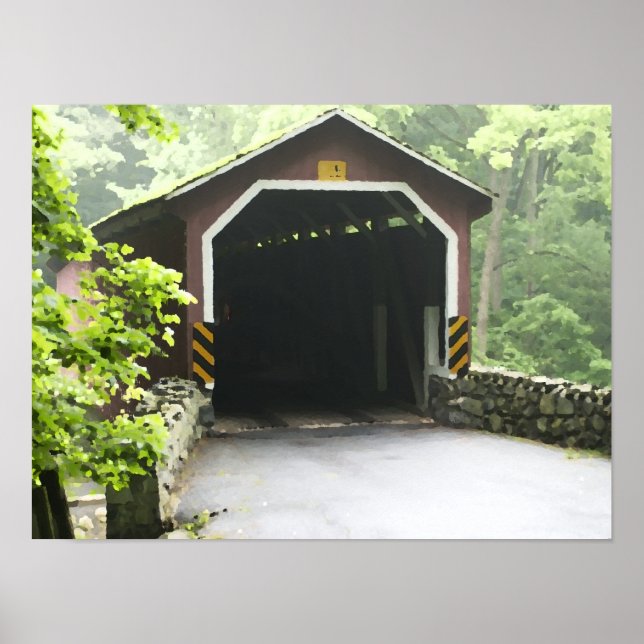 Poster Ponte de Madeira Coberta Kurtz Mill Lancaster Penn (Frente)