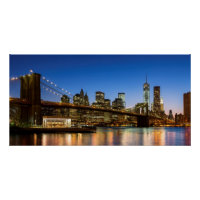 Ponte de Manhattan e Brooklyn ao anoitecer