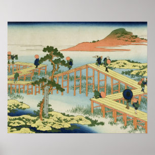 Pôster Ponte de oito porções, província de Mucawa, Jap