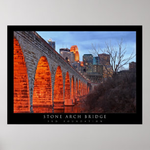 Pôster Ponte de pedra do arco de Minneapolis