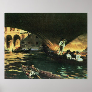 Poster Ponte de Rialto, Grande Canal por John Singer Sarg