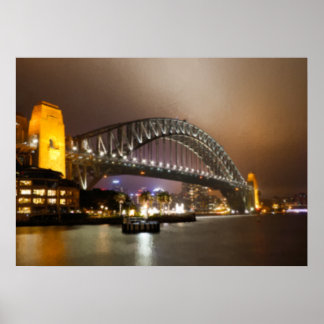 Poster Ponte de Sydney em Estilo Vintage Pintado
