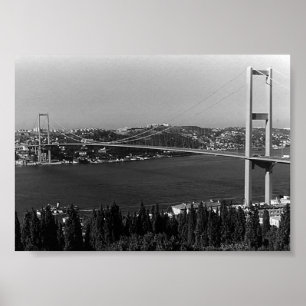 Poster Ponte de Turquia Istambul Bosphorus do vintage