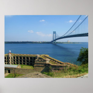 Pôster Ponte de Verrazano da ilha do St. a Brooklyn, NYC