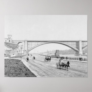 Poster Ponte de Washington e a fotografia do estrada