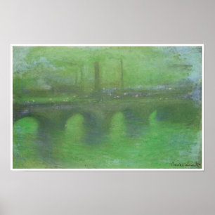 Poster Ponte de Waterloo, Londres, no crepúsculo, C. 190