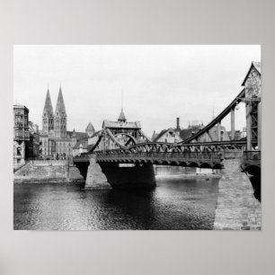 Pôster Ponte de Weser, Brema, c.1910