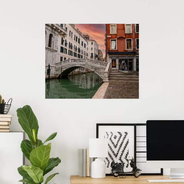 Poster Ponte di Canonica Venice Italy (Escritório em casa)