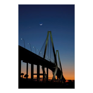 Pôster Ponte do Jr. de Arthur Ravenel no crepúsculo