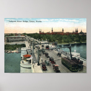 Pôster Ponte do St. de Lafayette, vintage de Tampa,