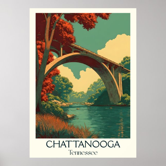 Poster Ponte em Arco de Chattanooga Tennessee (Frente)