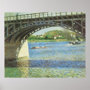 Pôster Ponte em Argenteuil por Gustave Caillebotte