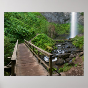 Pôster Ponte em Latourell Falls, Columbia River Gorge,