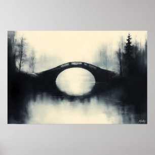 Poster Ponte Enigmática em Meio a Reflexos Nebulosos em P
