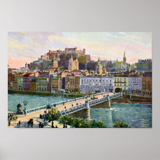 Poster Ponte Estadual de Aquarelle Salzburg, 1916