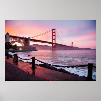 Poster Ponte Golden Gate ao Crepúsculo