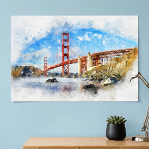 Poster Ponte Golden Gate Pastel em São Francisco