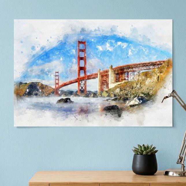 Poster Ponte Golden Gate Pastel em São Francisco (Golden Gate Bridge Pastel in San Francisco. Poster)