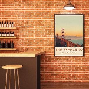 Poster Ponte Golden Gate Retro de São Francisco