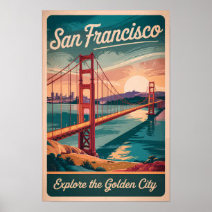 Poster Ponte Golden Gate Viagem San Francisco Califórnia