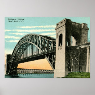 Poster Ponte Hellgate, Nova Iorque Vintage