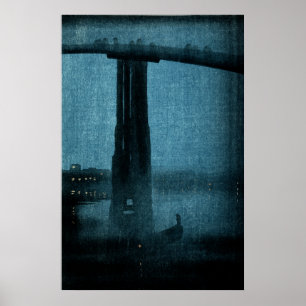 Pôster Ponte japonesa na noite no.1
