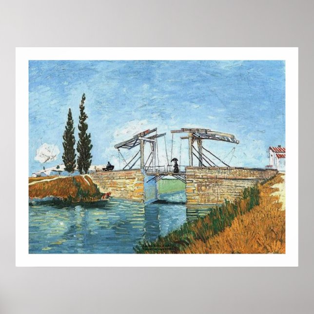 Poster Ponte Langlois em Arles por Vincent van Gogh (Frente)