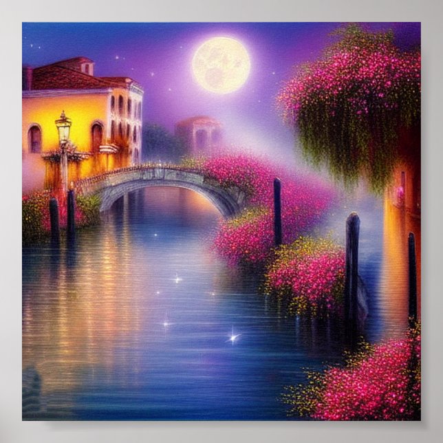 Poster Ponte macia de Veneza ao luar (Frente)