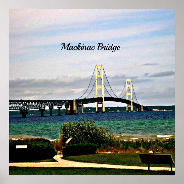 Poster Ponte Mackinac, Ilha Mackinac, (Frente)