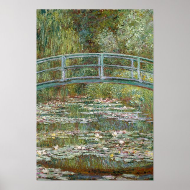 Poster Ponte Monet Art sobre um Pond de Leilões de Água (Frente)