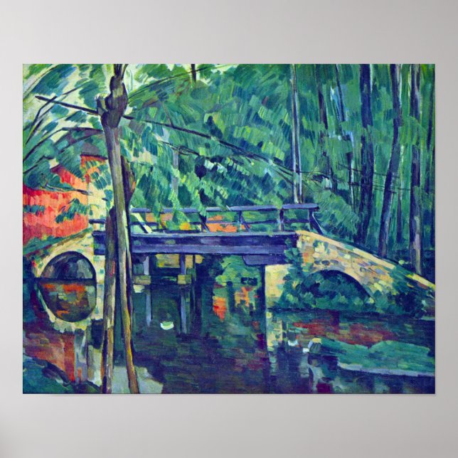Pôster Ponte na floresta por Paul Cezanne (Frente)