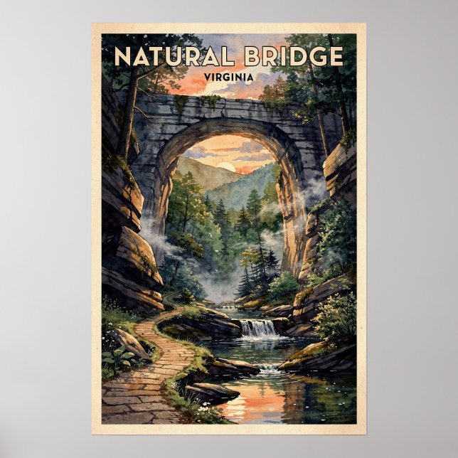 Poster Ponte Natural Viagem Antiga Virgínia (Frente)