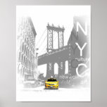 Pôster Ponte Nova Iorque Nyc Yellow Taxi Brooklyn<br><div class="desc">Imagem Nova Iorque Nyc Yellow Taxi Brooklyn Bridge Pop Art</div>