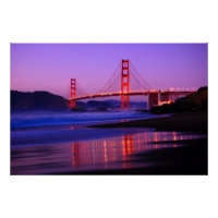 Ponte ouro sobre Baker Beach no Sundown