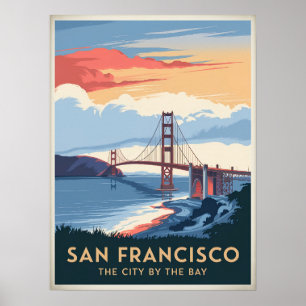 Poster Ponte Ouro Vintage São Francisco - Retro
