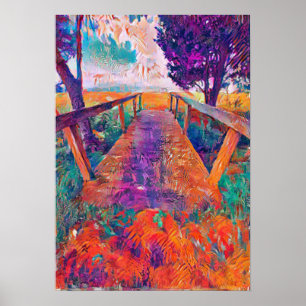 Poster Ponte para a paz e I.A desenvolveu pintura