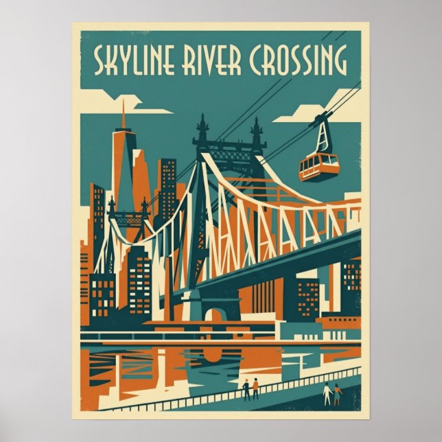 Poster Ponte Queensboro Queens Cidade de Nova York Bonde (Frente)