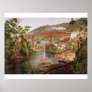 Pôster Ponte Railway em Atoyac, 'do álbum do Mexic