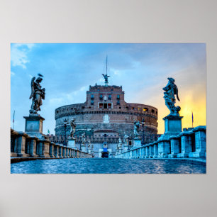 Poster Ponte Sant'Angelo de madrugada - Roma Itália