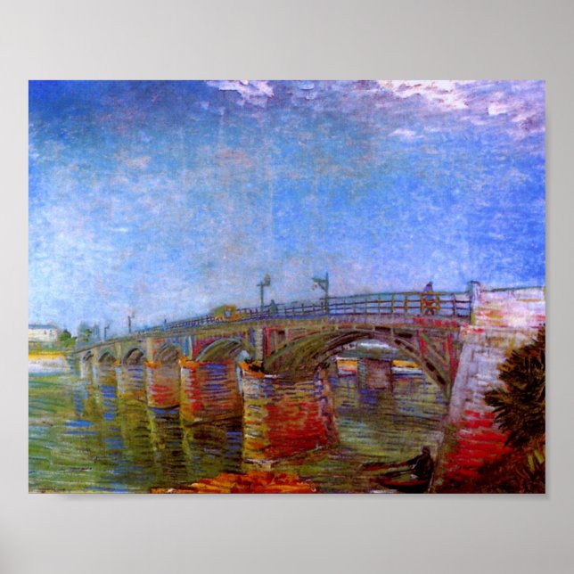 Pôster Ponte Sena em Asnières (F240)Van Gogh de Belas Art (Frente)