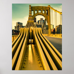 Poster Ponte Skyline City em Pittsburgh Pennsylvania