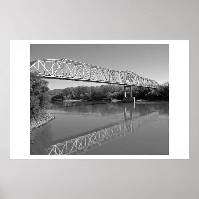 Poster Ponte Sobre O Rio Missouri (B & W) (Frente)