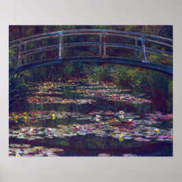 Pôster Ponte sobre Waterlily Pond por Claude Monet