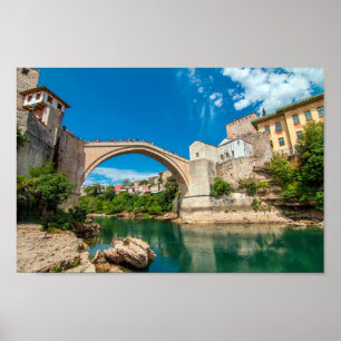 Poster Ponte Stari Mais Ponte do País na Bósnia Landsc