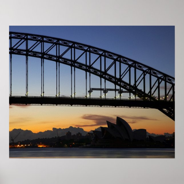 Pôster Ponte Sydney Harbor e Ópera de Sidney às 2 (Frente)