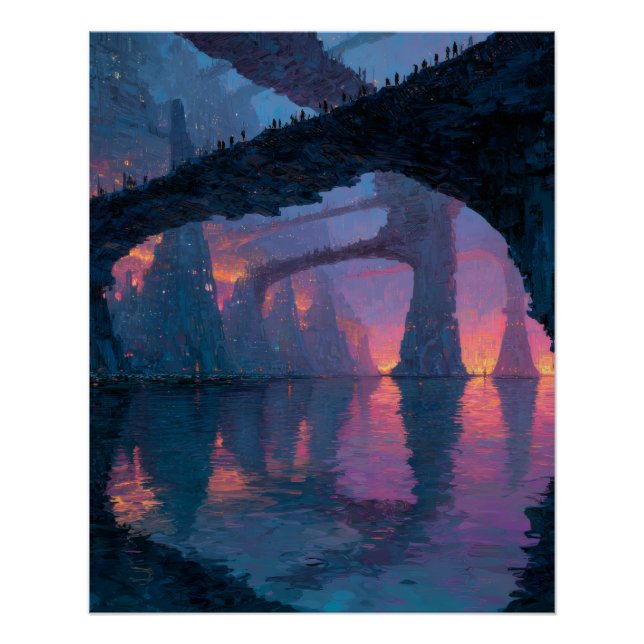 Pôster Ponte Twilight Arch Reflexo Arte Fantasia (Frente)